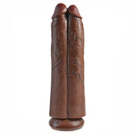 King Cock Two Cocks One Hole 11 Inch Brown Dildo - Scantilyclad.co.uk 