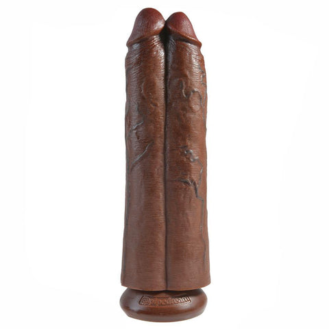 King Cock Two Cocks One Hole 11 Inch Brown Dildo - Scantilyclad.co.uk 