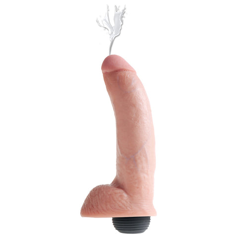 King Cock 9 Inch Squirting Dildo With Balls Flesh