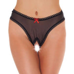 Crotchless Sheer Black G-String - Scantilyclad.co.uk 