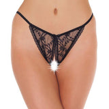 Lace Black Crotchless Tanga - Scantilyclad.co.uk 