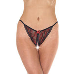 Red And Black Tanga Open Brief - Scantilyclad.co.uk 