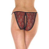 Red And Black Tanga Open Brief - Scantilyclad.co.uk 