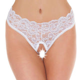 White Lace Open Crotch G-String - Scantilyclad.co.uk 