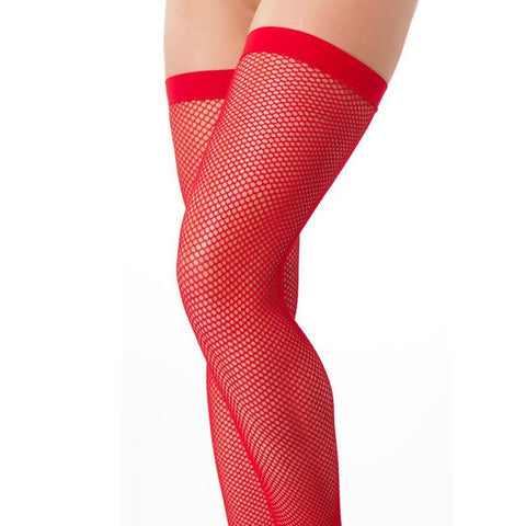 Sexy Red Fishnet Stockings - Scantilyclad.co.uk 
