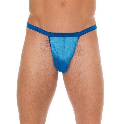 Mens Blue G-String With Pouch - Scantilyclad.co.uk 