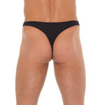 Mens Black G-String With Metal Hoop Connectors - Scantilyclad.co.uk 