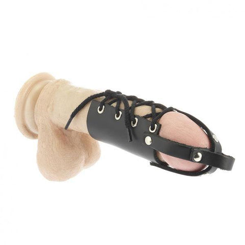 Leather Cock Ring With Penis Tube - Scantilyclad.co.uk 