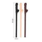 Lovetoy Pack Of 9 Willy Straws Black Brown And Pink