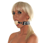 Leather Gag With Wooden Ball - Scantilyclad.co.uk 