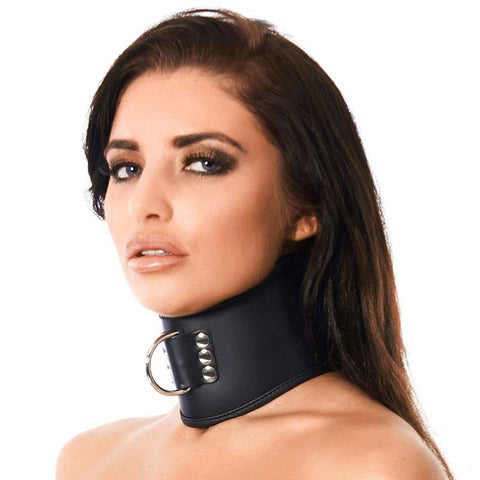 Leather Collar With Padlock Size: M-L - Scantilyclad.co.uk 