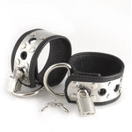 Leather Wrist Cuffs With Metal And Padlocks - Scantilyclad.co.uk 
