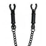 Black Metal Adjustable Nipple Clamps With Chain - Scantilyclad.co.uk 