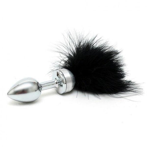 Small Butt Plug With Black Feathers - Scantilyclad.co.uk 