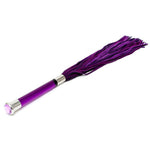 Purple Suede Flogger With Glass Handle And Crystal - Scantilyclad.co.uk 