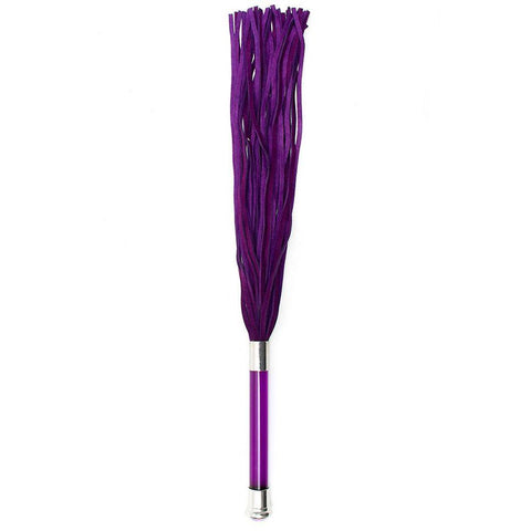 Purple Suede Flogger With Glass Handle And Crystal - Scantilyclad.co.uk 