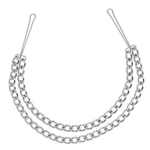 Silver Nipple Clamps With Double Chain - Scantilyclad.co.uk 