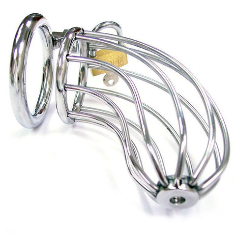 Rouge Stainless Steel Chasity Cock Cage With Padlock - Scantilyclad.co.uk 