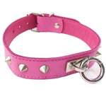 Rouge Garments Pink Studded O-Ring Studded Collar - Scantilyclad.co.uk 