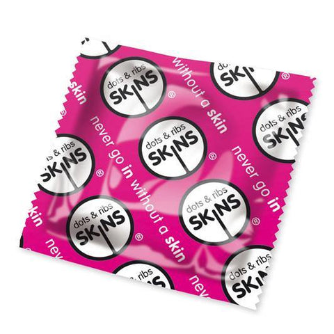 Skins Dots And Ribs Condoms x50 (Pink) - Scantilyclad.co.uk 
