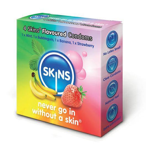 Skins Flavoured Condoms 4 Pack - Scantilyclad.co.uk 