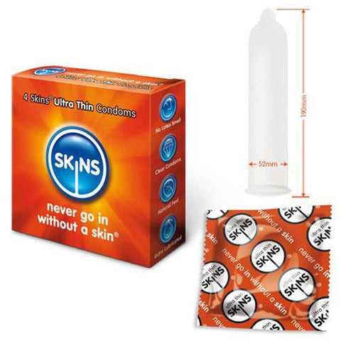 Skins Condoms Ultra Thin 4 Pack - Scantilyclad.co.uk 