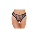 Sheer Pattern Crotchless Black G-String - Scantilyclad.co.uk 