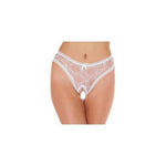 Sheer Pattern Crotchless White G-String - Scantilyclad.co.uk 