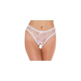 Sheer Pattern Crotchless White G-String - Scantilyclad.co.uk 