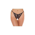 Lace Black Crotchless Tanga - Scantilyclad.co.uk 