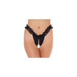 Frilly Black Open Brief - Scantilyclad.co.uk 