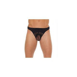 Mens Black G-String With A Net Pouch - Scantilyclad.co.uk 