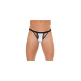 Mens Black G-String With White Pouch - Scantilyclad.co.uk 
